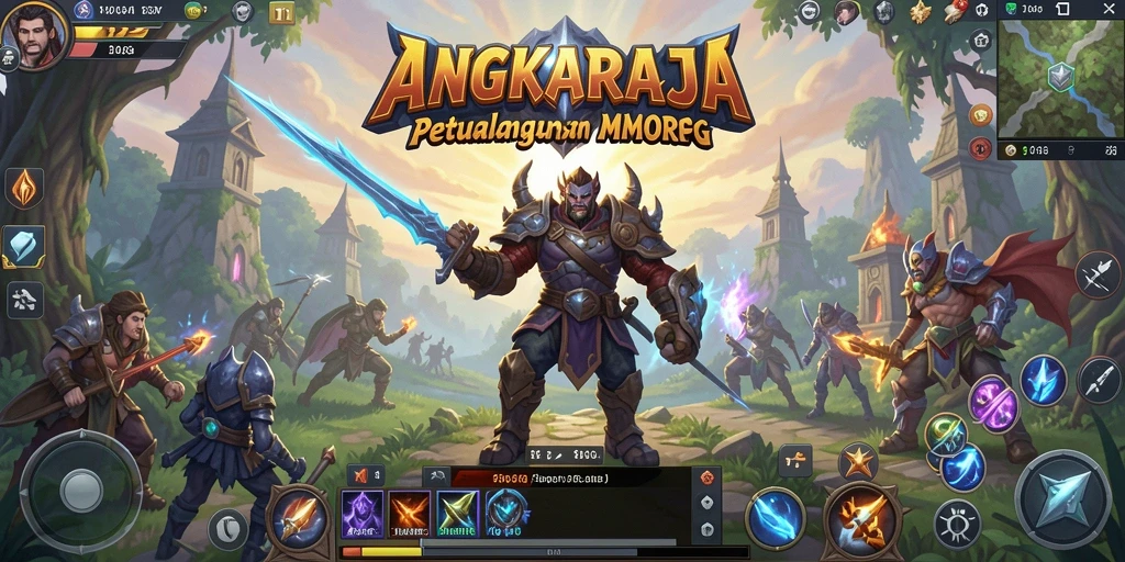 Tampilan gameplay epik dari ANGKARAJA saat berpetualang dalam dunia MMORPG.