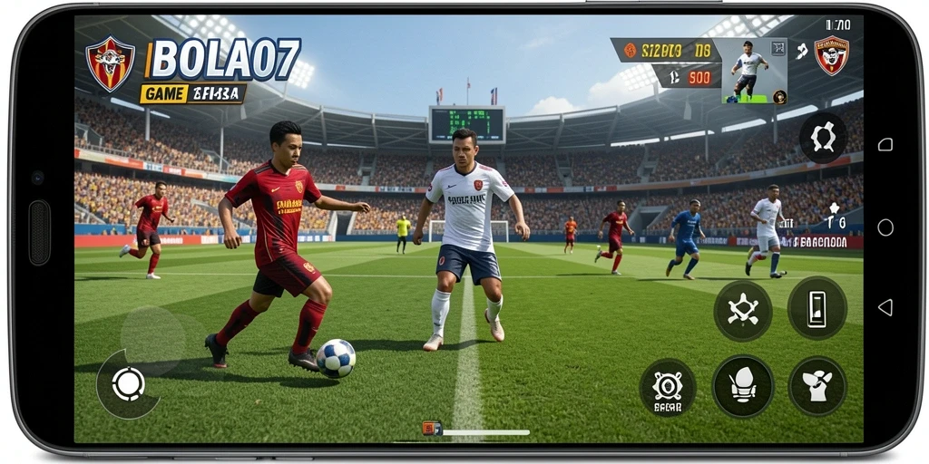 Tampilan gameplay BOLA07 yang menegangkan di lapangan.