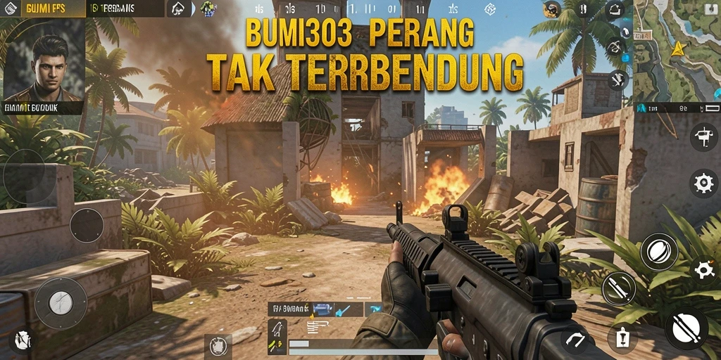 Gameplay BUMI303 yang intens dalam pertempuran FPS.