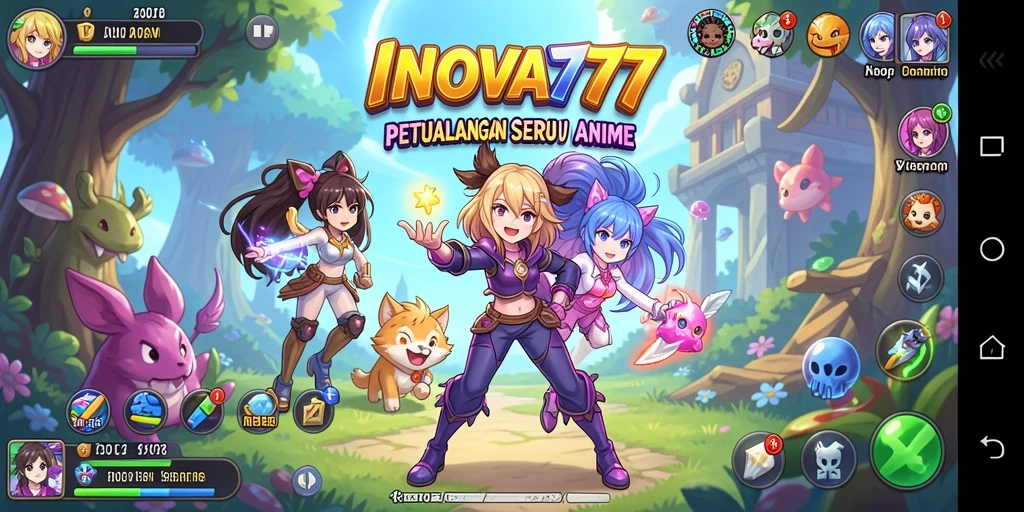 Tampilan gameplay seru dari <strong>INOVA777</strong> dengan karakter anime favorit.