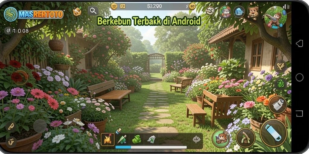 Tampilan gameplay MASRERTOTO yang menarik di kebun virtual.