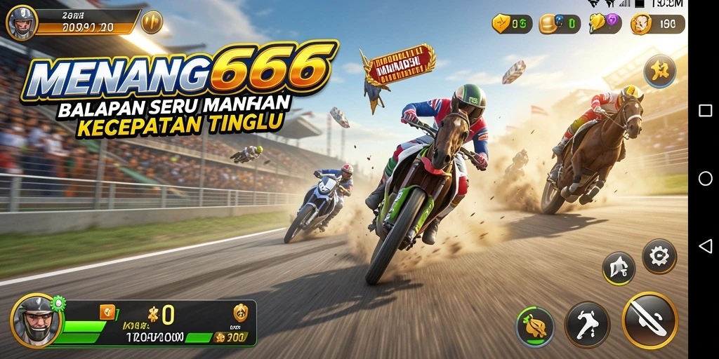 Dengan tampilan balapan yang menegangkan dan seru.
