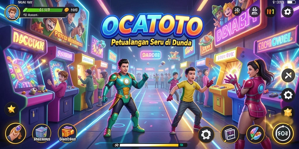 Tampilan gameplay OCATOTO yang seru dan penuh warna.