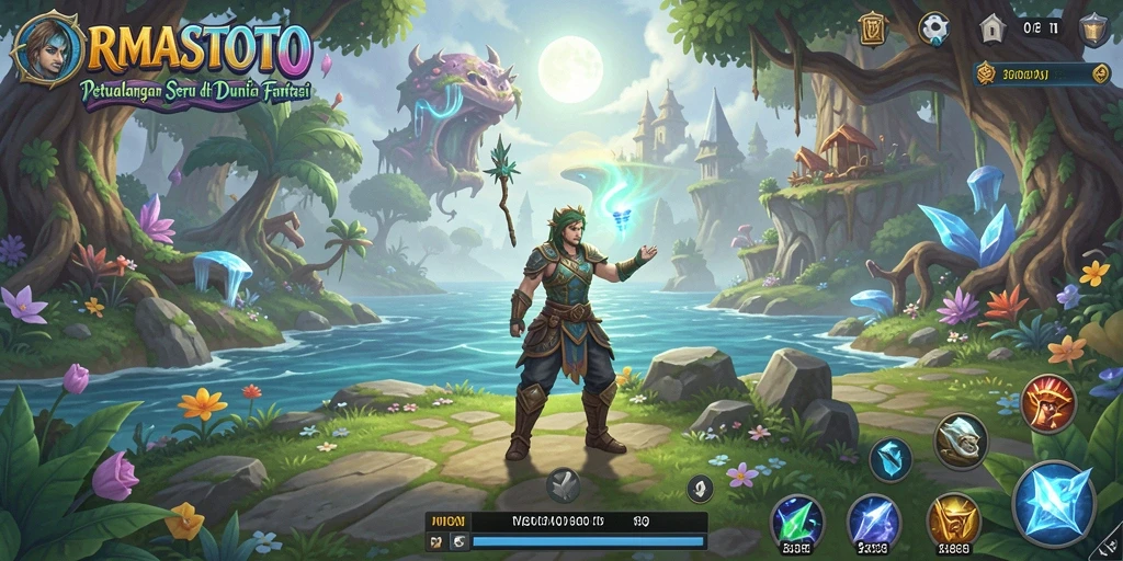 Tampilan gameplay ORMASTOTO dengan grafis menawan dan petualangan seru.