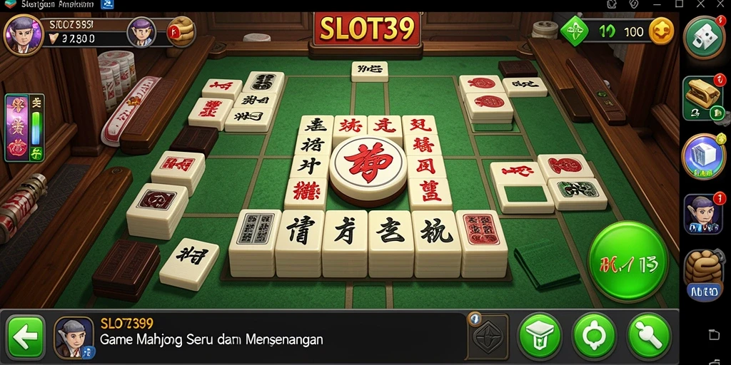 Tampilan gameplay yang menarik dari SLOT39 dengan elemen Mahjong.
