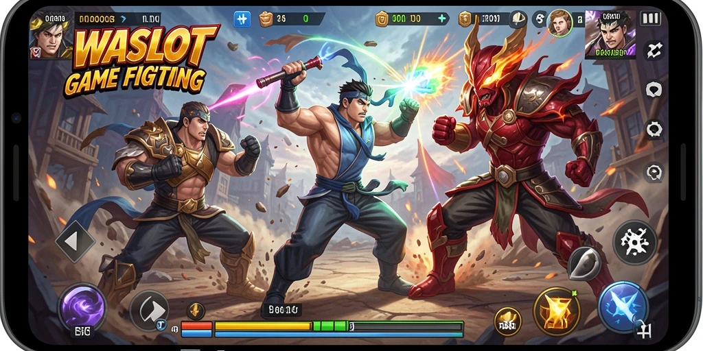 Tampilan gameplay WASLOT dengan aksi pertarungan yang intens.